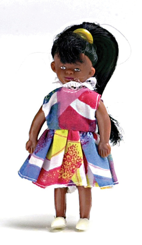 Dollhouse Miniature Girl, Black